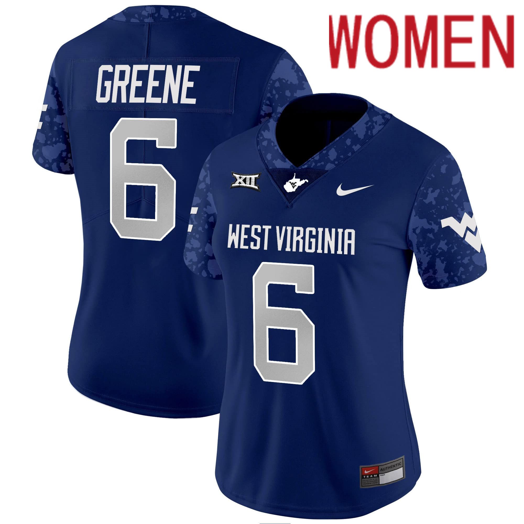 Women West Virginia Mountaineers #6 Greene Blue 2024 Nike Vapor Limited NCAA Jersey